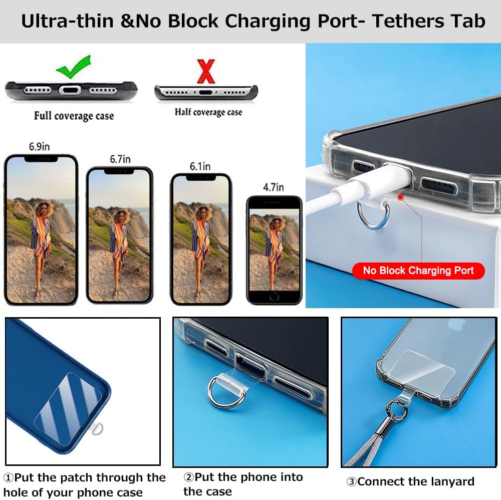 Cadena cruzada para teléfono celular, correas ajustables para teléfono, correa de hombro de cuero y metal, con parches de sujeción para teléfono,