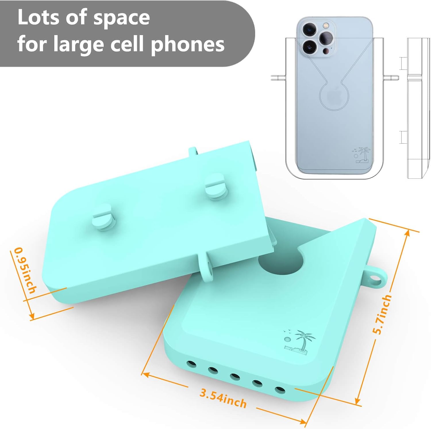 Silicone Phone Holder for Beach Bags Phone Holder Charm Accessories Compatible with Bogg Bags Universal Rubber Beach Bag Accessories and