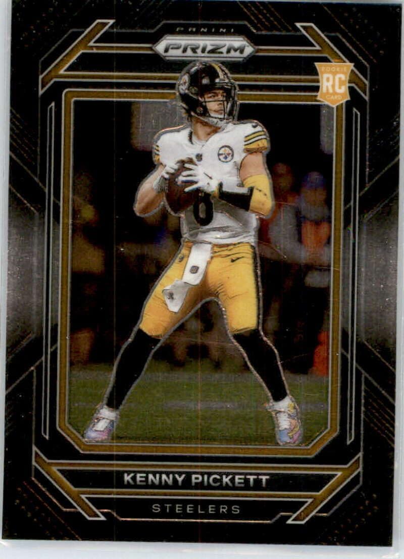 2022 Panini Chronicles Prizm Black #6 Kenny Pickett Pittsburgh Steelers RC Rookie Card Official NFL Football Card in Raw (NM or Better) Condition