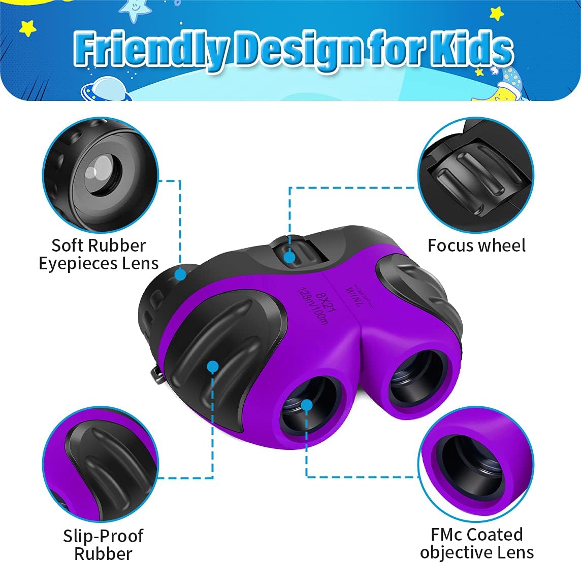 VNVDFLM – Regalos de Pascua para niñas de 3 a 8 años, binoculares compactos para juguetes de patio para niños, el mejor regalo para niñas de 4 a 10