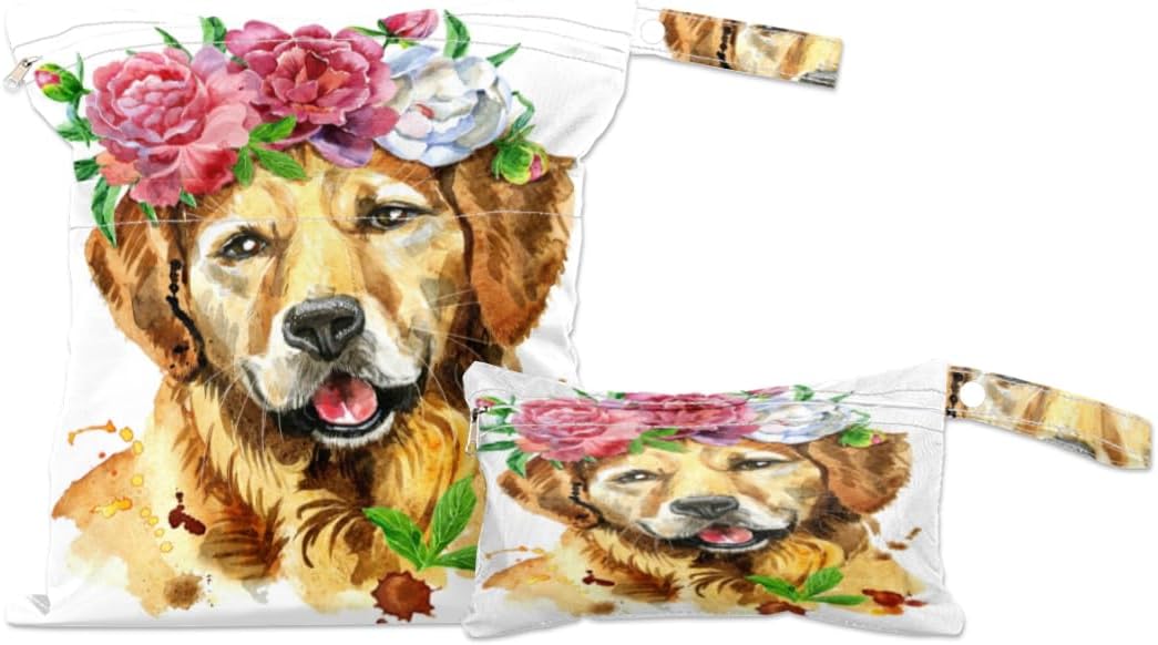 Lindas bolsas húmedas y secas para perros, 2 bolsas reutilizables impermeables para pañales, piezas de extractor de leche, toallas de baño, toallas