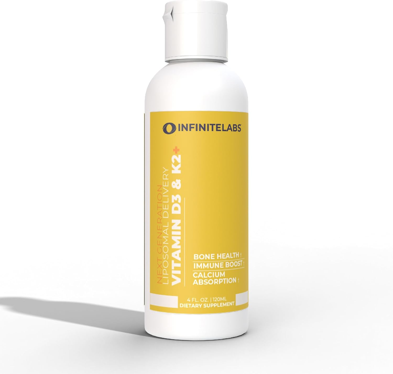 Infinite Labs Vitamina liposomal D3+  Suplemento líquido de vitamina D3 y K2+  Salud ósea, apoyo inmunológico, absorción de calcio  Sin gluten, sin