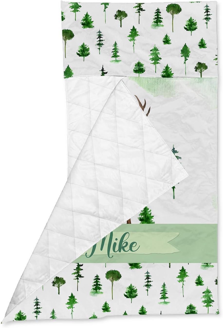 Tapete personalizado para siesta de ciervos del bosque con nombre, sacos de dormir para niños y niñas, colchón de cama personalizado para niños,