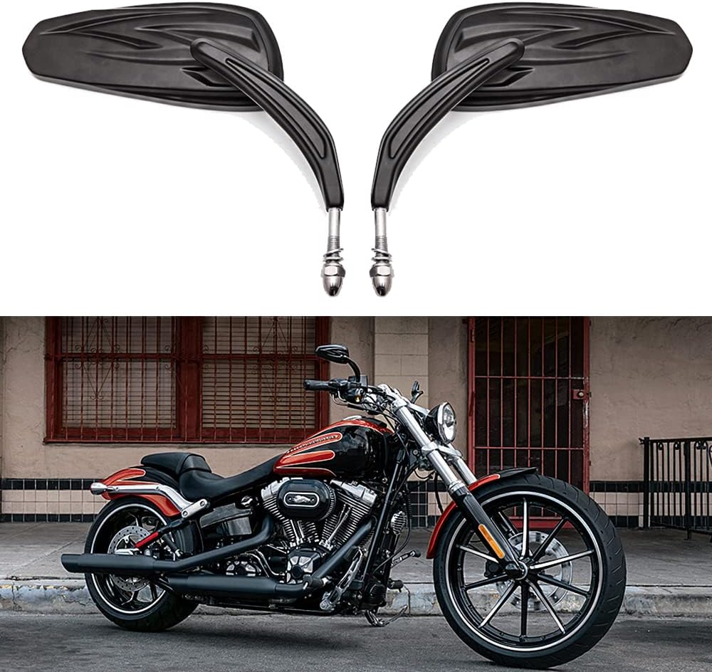 Espejos retrovisores de motocicleta negros compatibles con Harley Touring Road King Street Glide Softail CLASSIC SPORTSTER XL 1200 883 y más