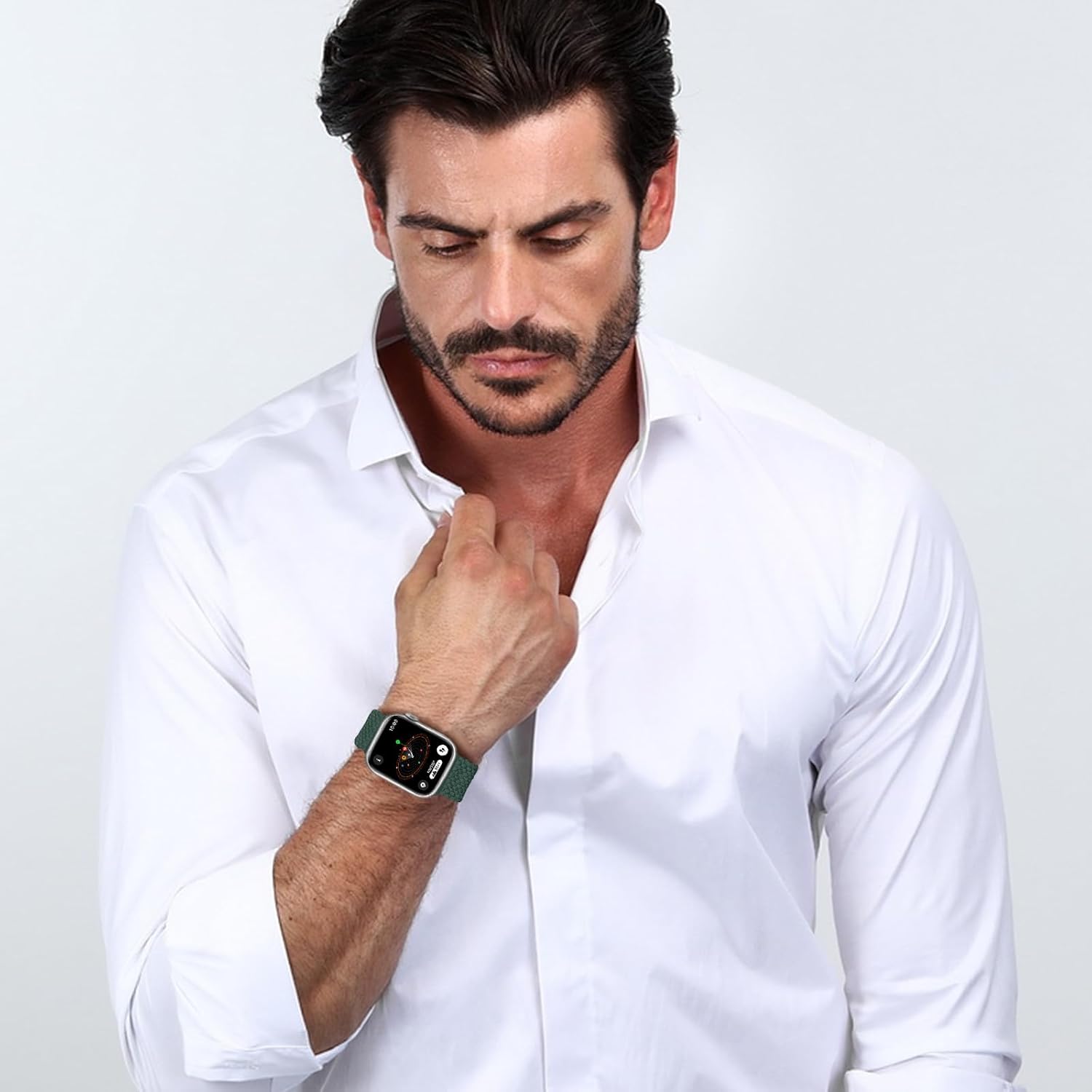 Paquete de 3 correas trenzadas Solo Loop compatibles con Apple Watch de 1.496 pulgadas, 1.575 pulgadas, 1.614 pulgadas, 1.654 pulgadas, 1.732