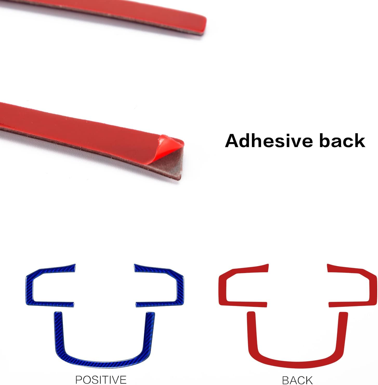 YAMUDA Compatible con 3 piezas de fibra de carbono para volante de automóvil, accesorios interiores para Ford F150 2015 2016 2017 2018 2019 2020
