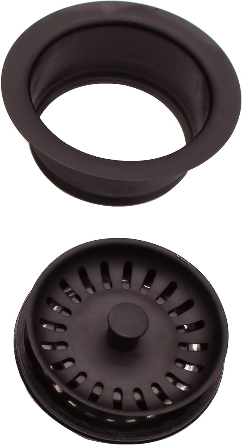 Westbrass CO2165S-12 Paquete combinado de 3-12 pulgadas, estilo poste, brida de drenaje grande para fregadero de cocina con colador de cesta, 1