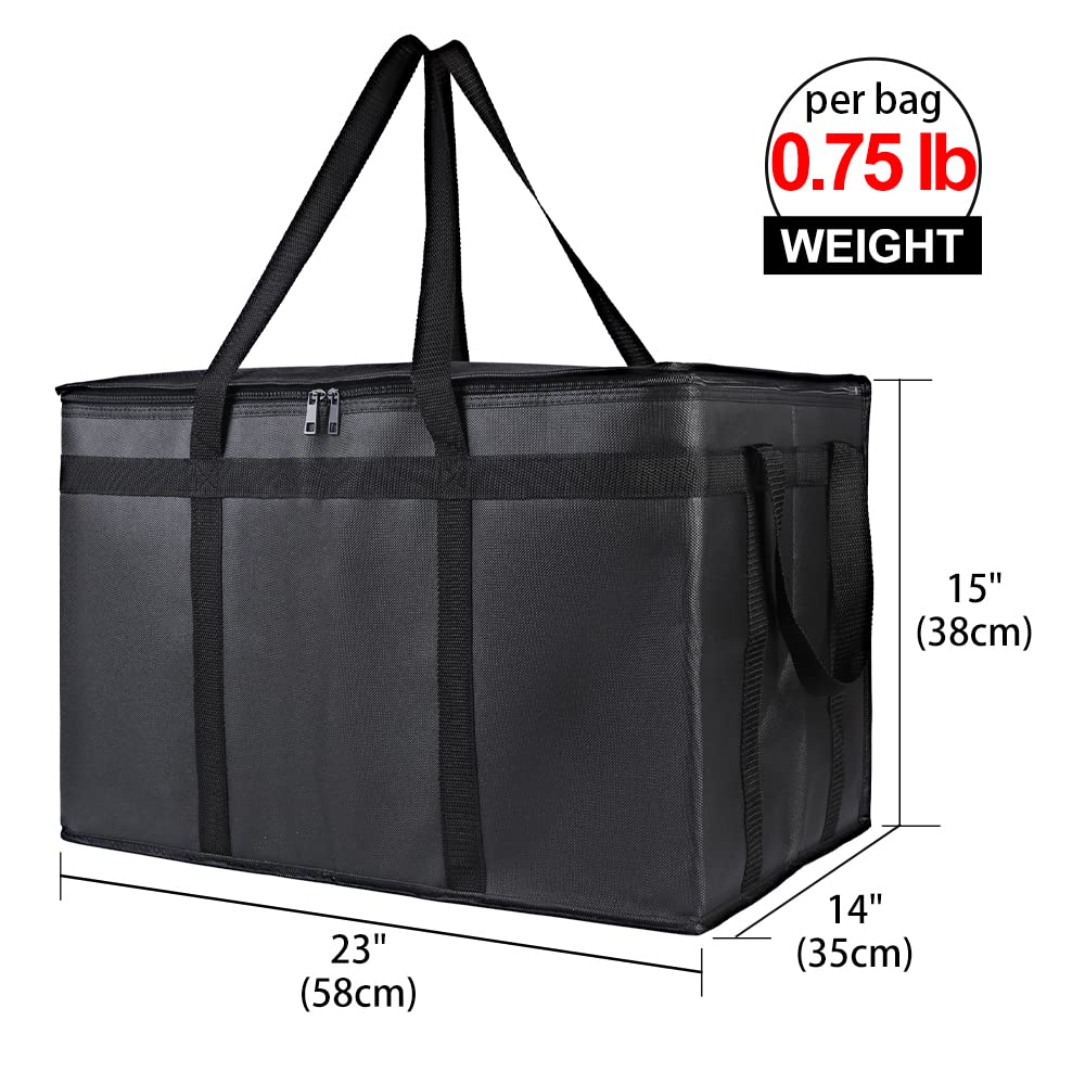Bodaon Paquete de 2 bolsas aisladas para entrega de alimentos, bolsa aislante de alimentos para alimentos fríos y calientes, calentamiento