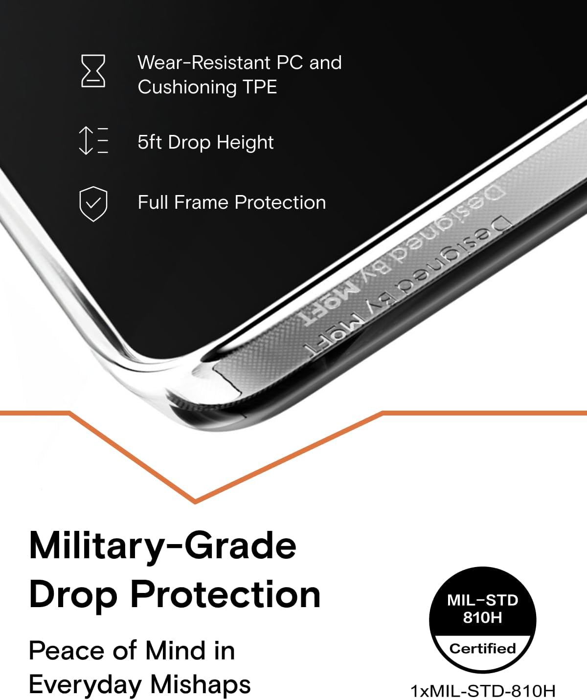 MOFT Funda magnética para iPhone 15, antiamarilleamiento y arañazos, protección de grado militar, sin BPA, a prueba de golpes, transparente