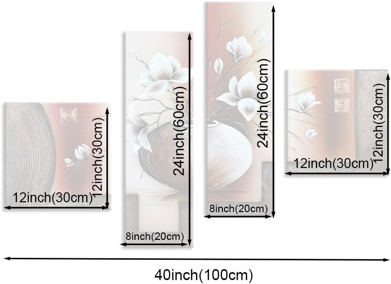 Noah Art -Arte de flores contemporáneo, tulipán blanco en un florero, imágenes de flores 100% pintadas a mano, pintura al óleo abstracta de flores