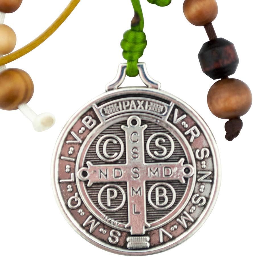 VILLAGE GIFT IMPORTERS Adorno de bendición para el hogar de San Benito de 12 pulgadas, 3 colores, se adapta a la manija de tu puerta o se puede