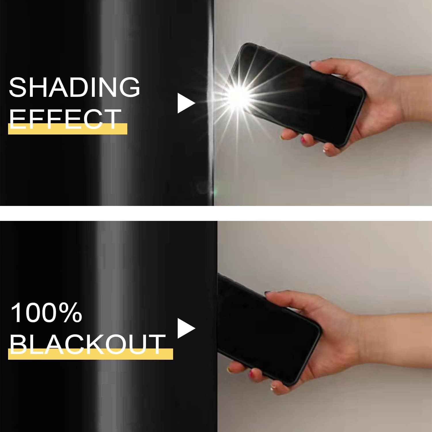 Rutterllow – Cortinas 100% blackout de tela de 340 GSM y con ojales para habitación y sala, 2 paneles de cortinas con aislamiento térmico y bloqueo