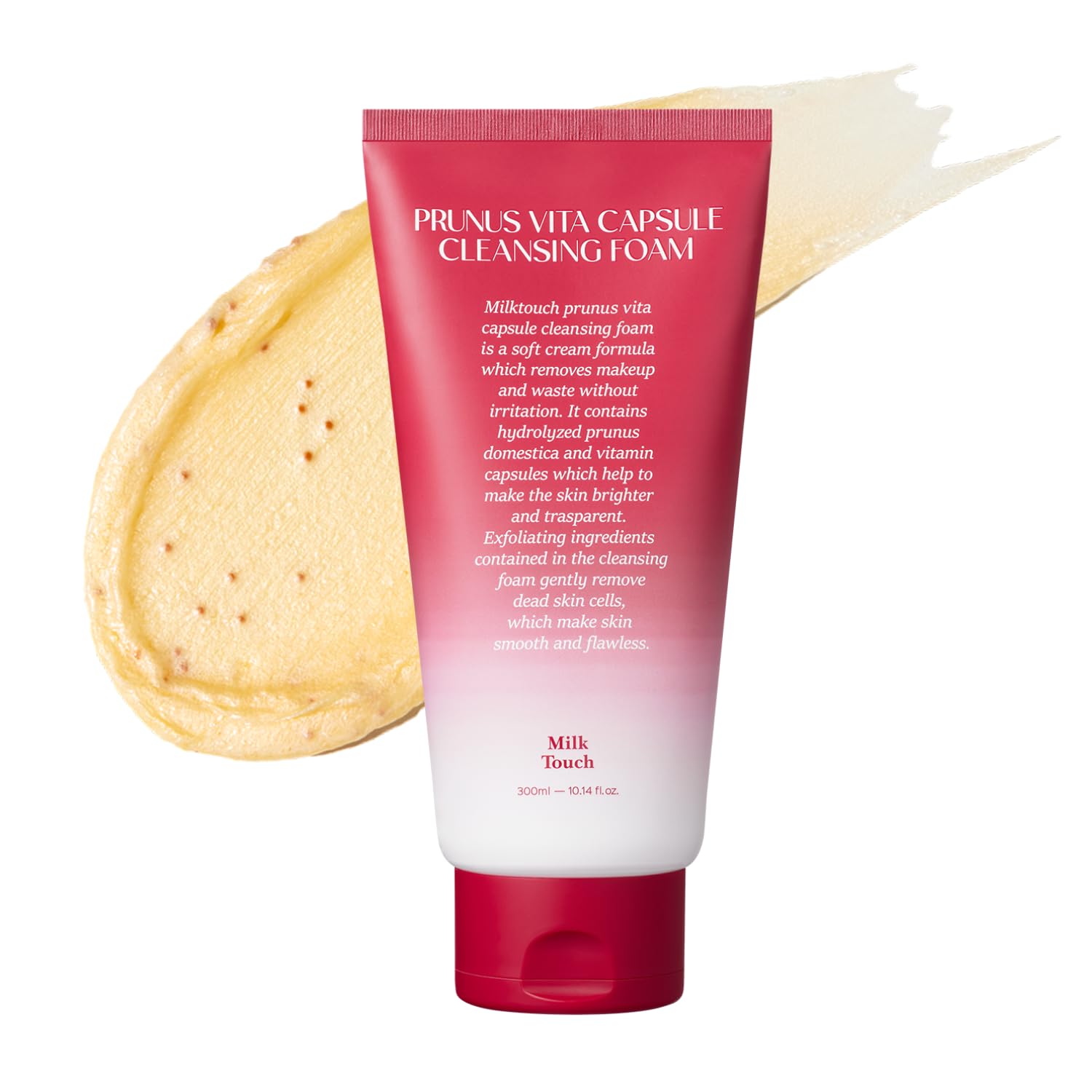 MILKTOUCH Prunus Vita Capsule Limpiador espumoso para todo tipo de piel  Lavado facial espumoso para piel grasa limpiador facial suave  Limpiador