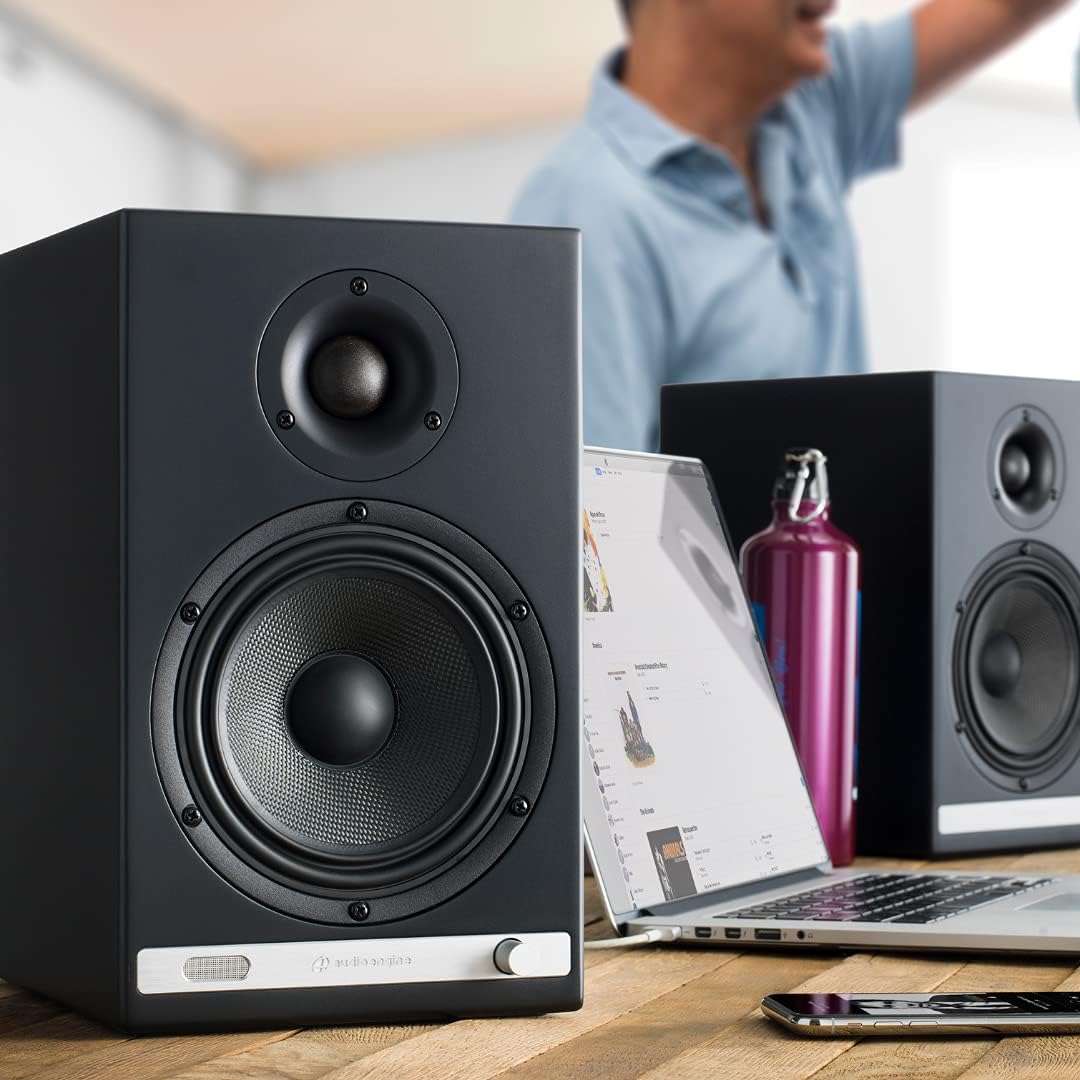 Audioengine Altavoces HD6 Premium para estantería – Altavoces Bluetooth inalámbricos de 150 W – Potente sistema de música en casa – Sistemas de cine