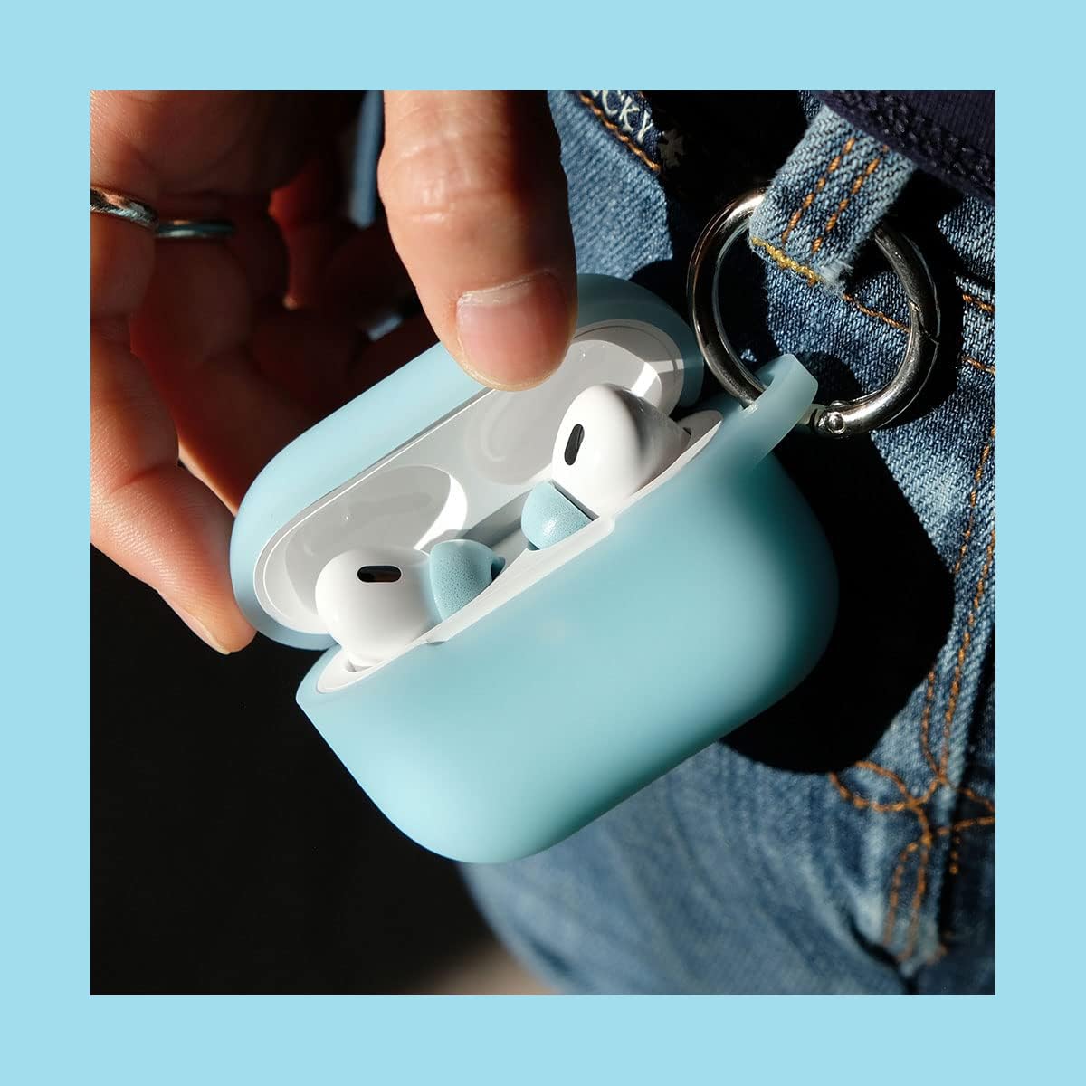 Paquete de paquete puntas de espuma + funda + correa. Puntas de espuma viscoelástica prémium Eartune Fidelity UF-A (surtido SML) + funda + correa