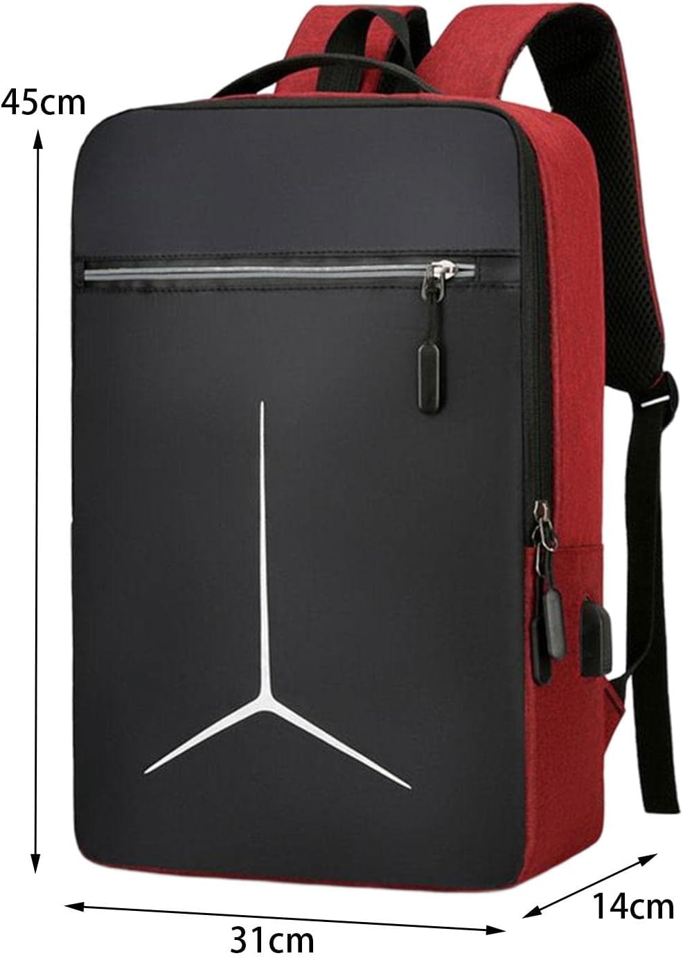 UxicRuya Lightweight Laptop Backpack with USB Port for Business Professionals, Red