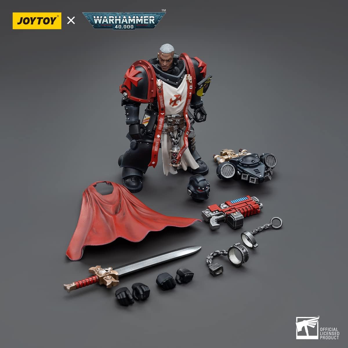 HiPlay JoyToy Warhammer 40K Black Templars Sword Brothren Brother Lombast Figura de acción coleccionable a escala 118