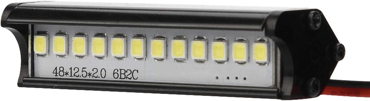 Tbest Barra de luz LED RC, 2.165 in RC Crawler LED Light Bar LED Lámpara 110 RC Parte del coche para TRX4 90046 90048 SCX10 Accesorio de modelo de
