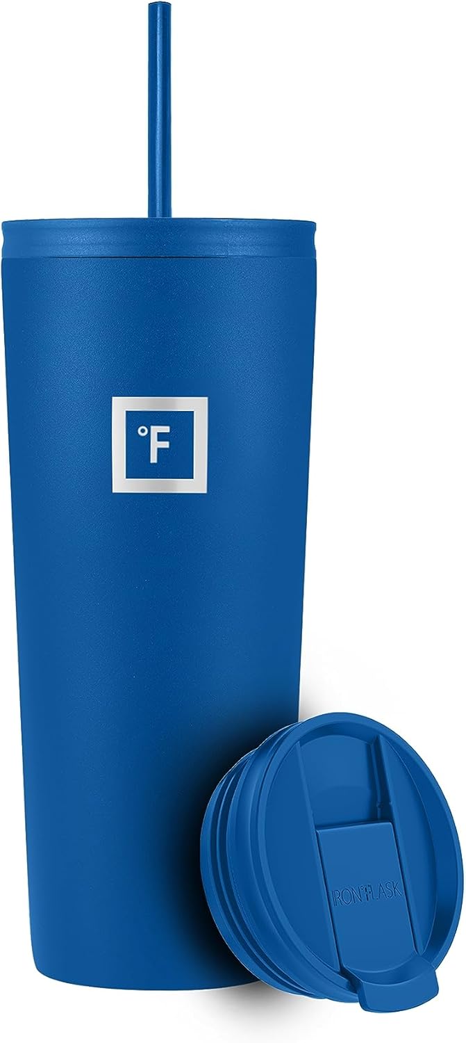 IRON FLASK – Vaso clásico 2.0, 24 oz, 2tapas (pajilladeslizante), botella de acero inoxidable con aislamiento al vacío, doble capa, taza térmica
