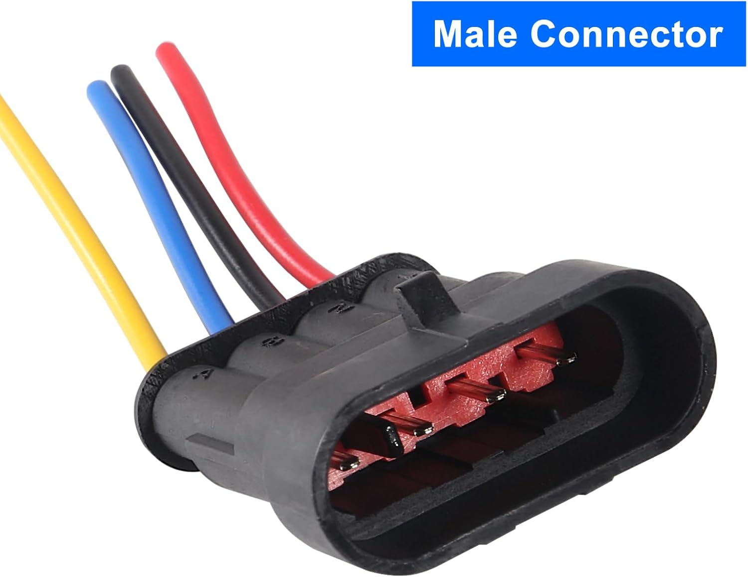 AITRIP Paquete de 10 conectores eléctricos impermeables de 16 AWG para automóvil, enchufe de 4 pines, conectores de cable eléctrico para automóvil,