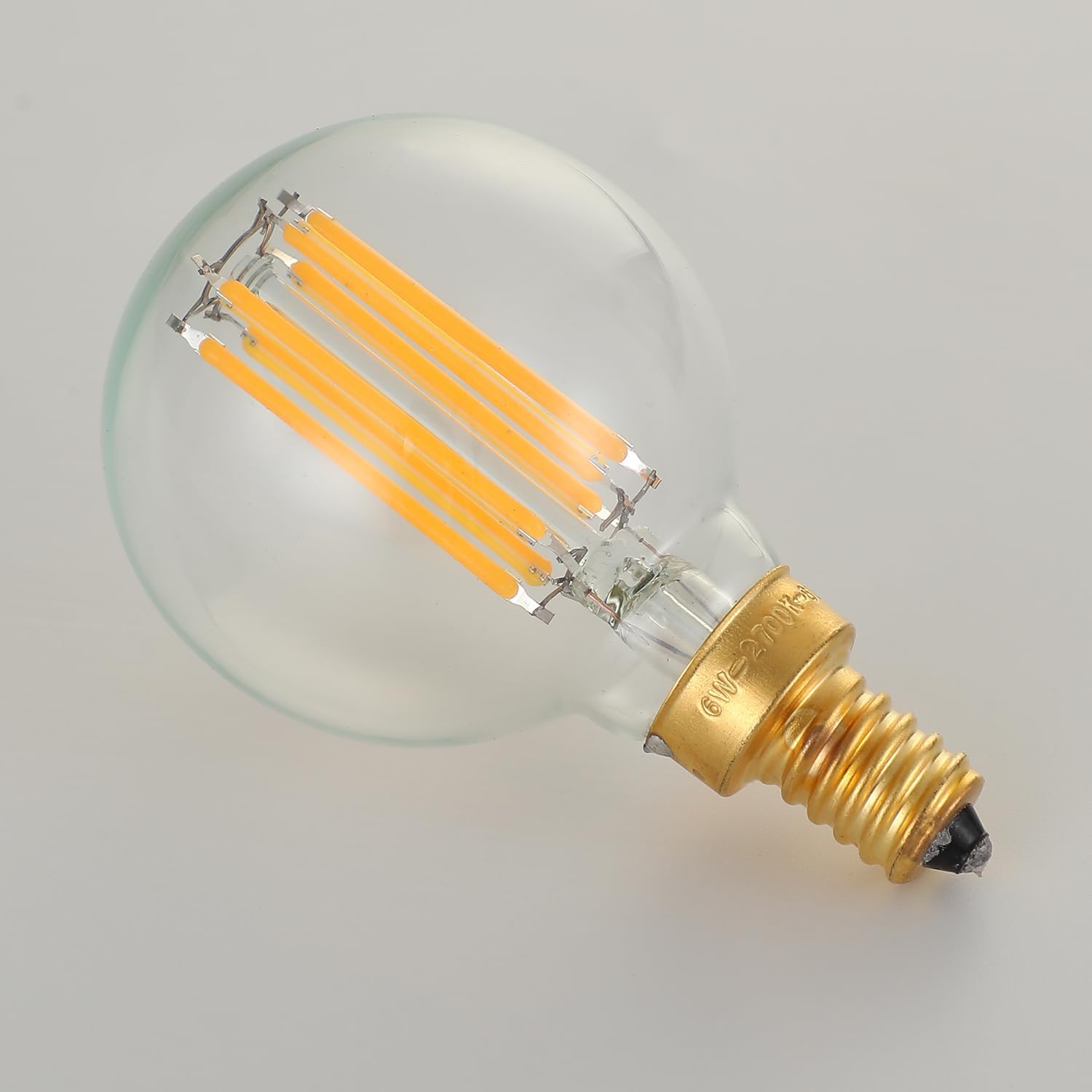 LEOOLS Bombilla LED e12 regulable g16.5 6W igual 60 vatios 600lm AC120V e12 bombilla para candelabros para candelabros, ventilador de techo, vanidad