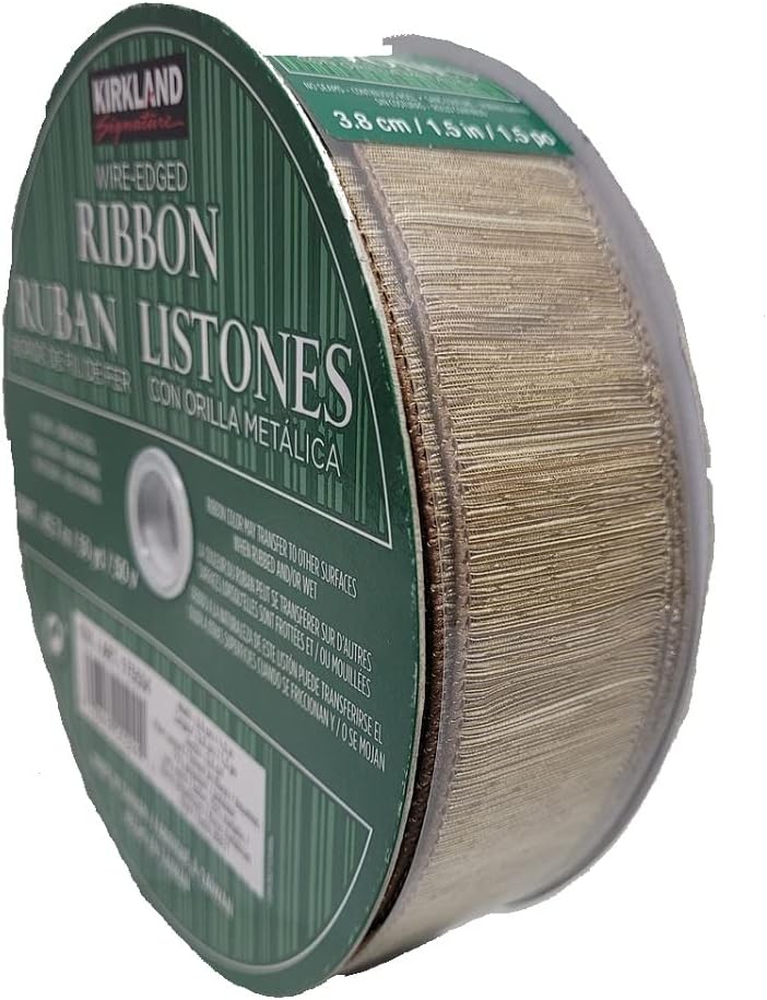 Kirkland Signature Cinta de alambre de 1.5 pulgadas, doradomarrón 20B11