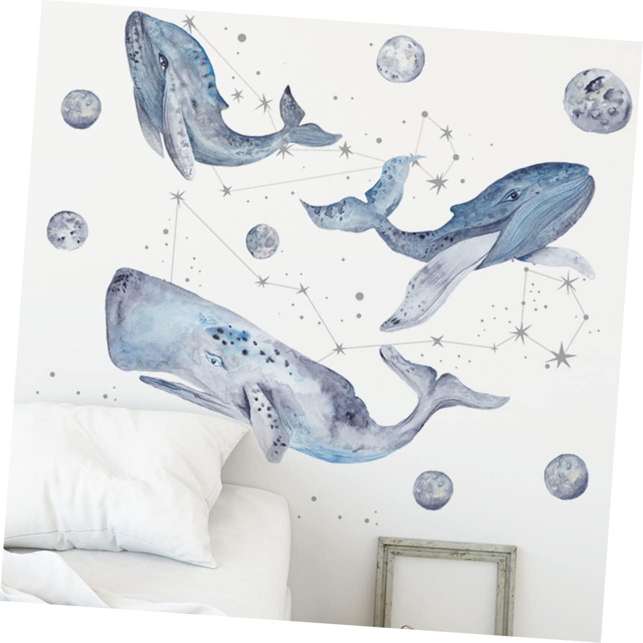 1 Unidades Etiqueta De Pared De Ballena Azul Ducha Sala De Ducha Adhesivo De Pared Calcomanías De La Habitación De Los Niños Papel Pintado Pegatinas