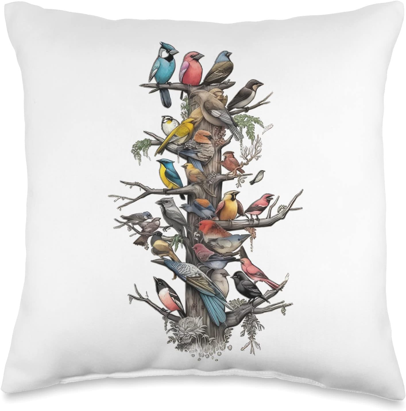 Vogelliebhaber & Vogel Beobachter Store Tree Bird Observation Throw Pillow, 16×16, Multicolor