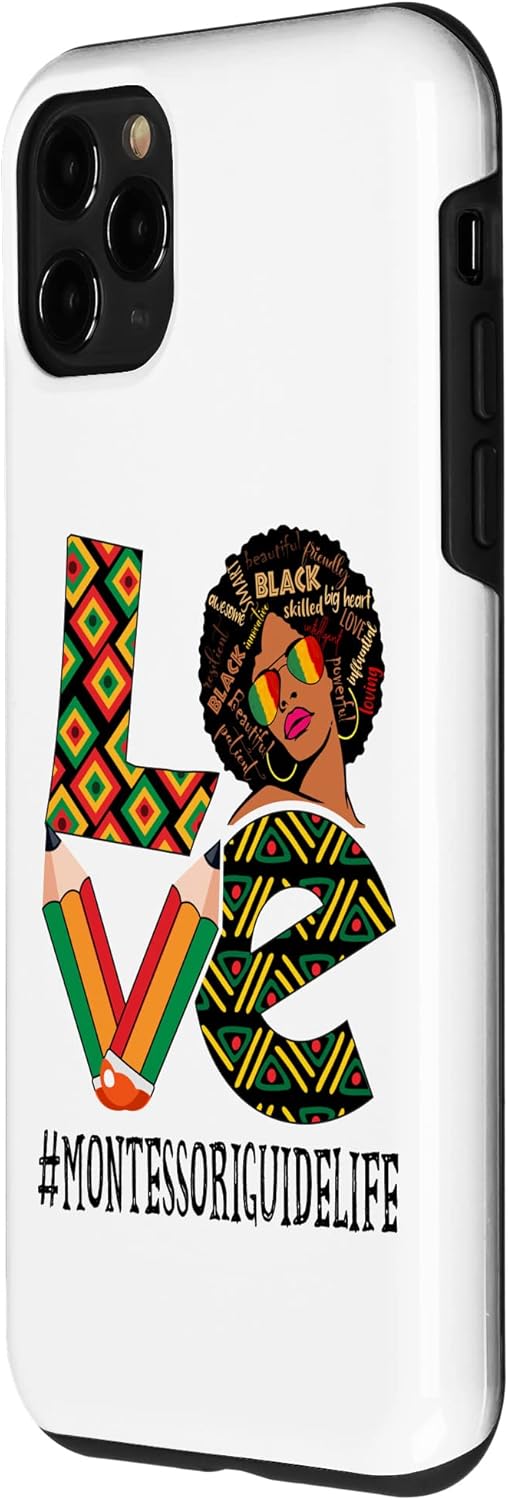 iPhone 11 Pro Montessori Guide Love Afro African Black History Month Case
