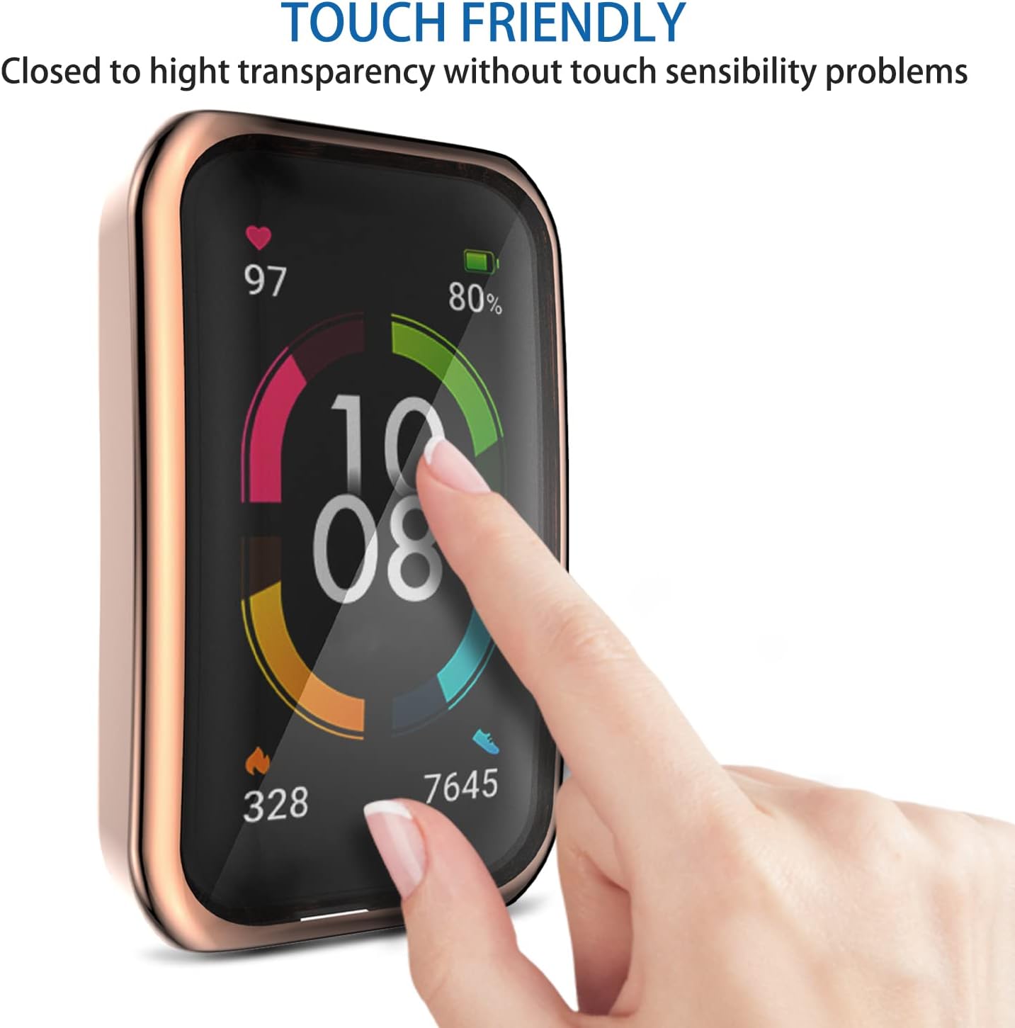 WUWOCJ Funda protectora de pantalla compatible con Huawei Band 7Huawei Band 6Huawei Band 6 ProHonor Band 6 TPU Bumper All Around Funda protectora