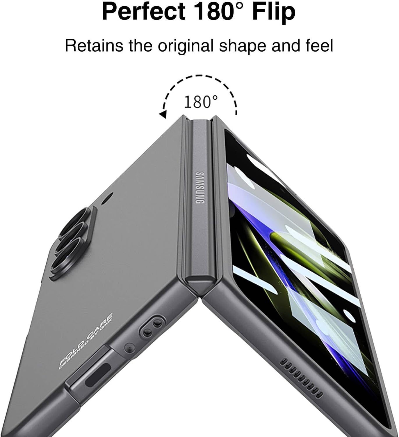 Funda para Samsung Galaxy Z Fold 5, cubierta de cuerpo completo con protector de pantalla integrado, ultra delgada, a prueba de golpes, arañazos,