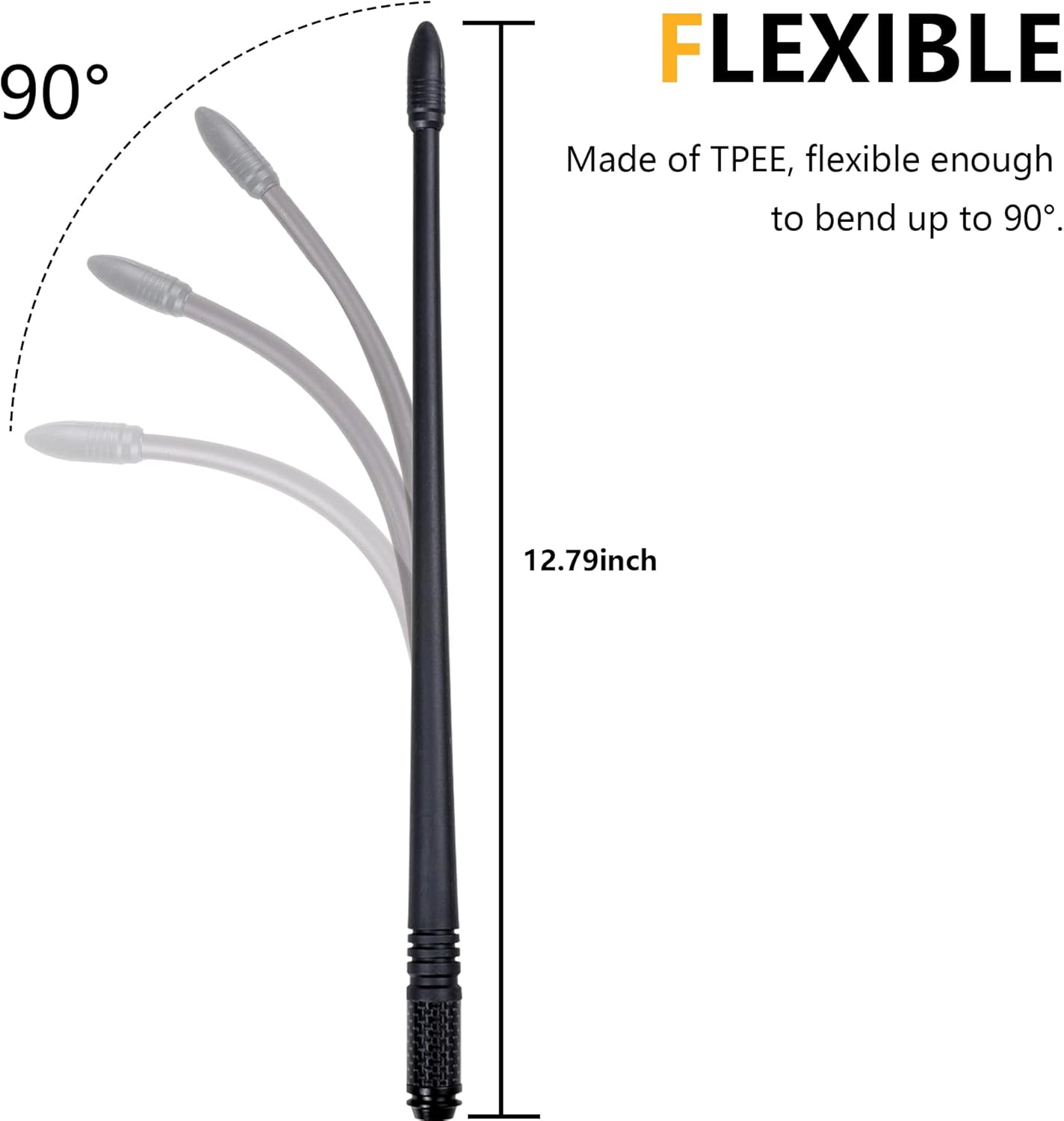 Antena de 13 pulgadas compatible con Ford Bronco 2021 2022 2023 2024 24 puertas F150 F250 F350 Raptor Dodge Ram 1500 2500 3500 Accesorios exteriores