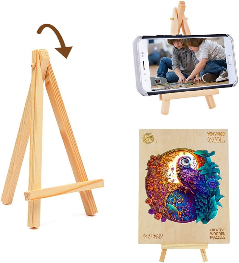 Funnli Rompecabezas de madera para adulto, 200 piezas de búho, rompecabezas de madera de 11.8 x 11.8 pulgadas con caja, colección de juegos