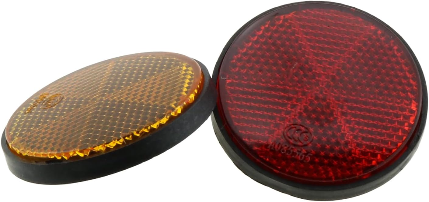DGZZI Reflector redondo de plástico universal de 2 pulgadas2.205 in, reflectores de advertencia reflectantes para motocicleta, bicicleta, rojo y