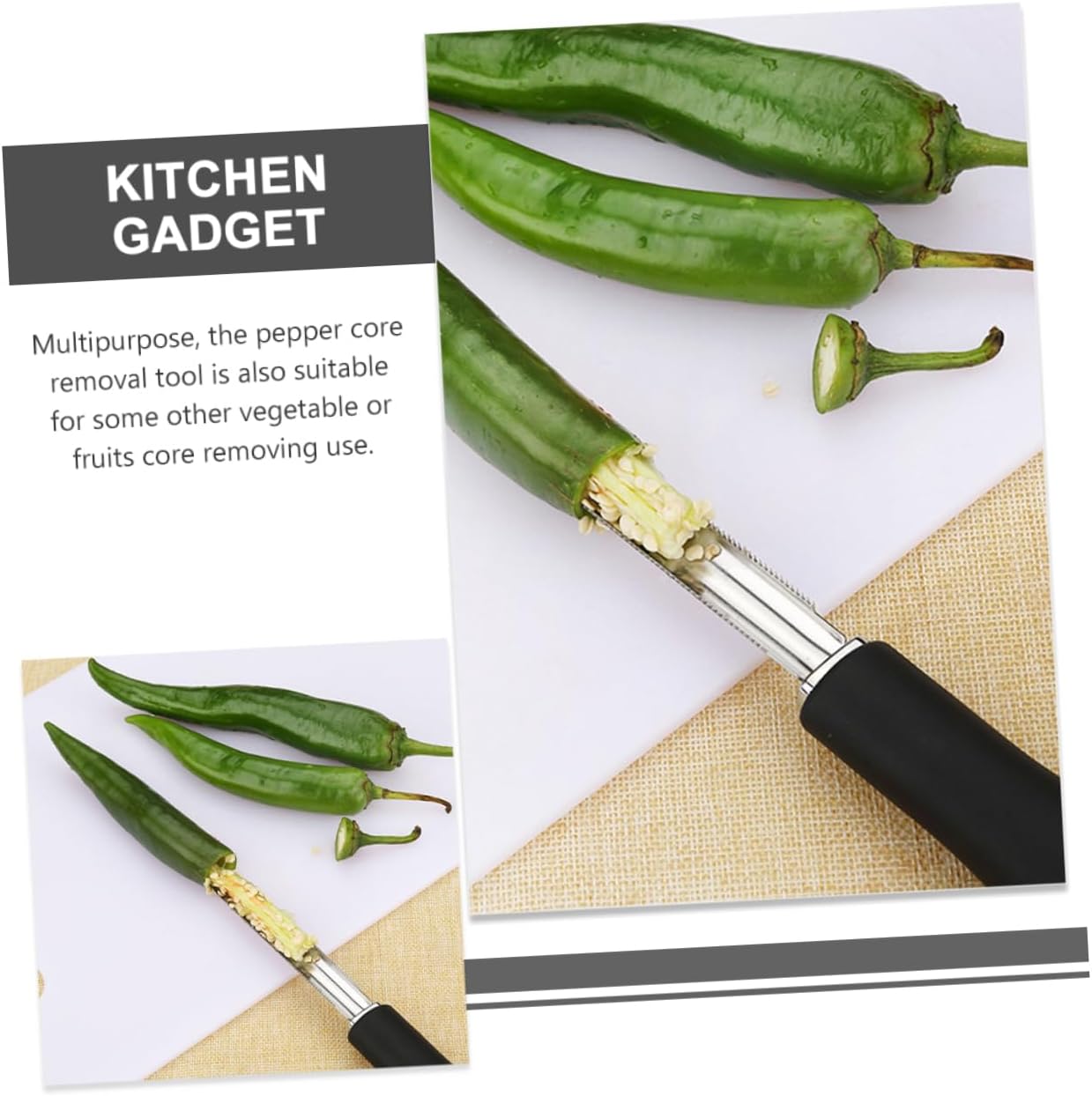 Jalapeño Pimienta Corer 2 unids Jalopeno Herramienta de mano Chipotle Jalapeños s Gadgets para el hogar Tomate Corer Chicles s Herramientas para el