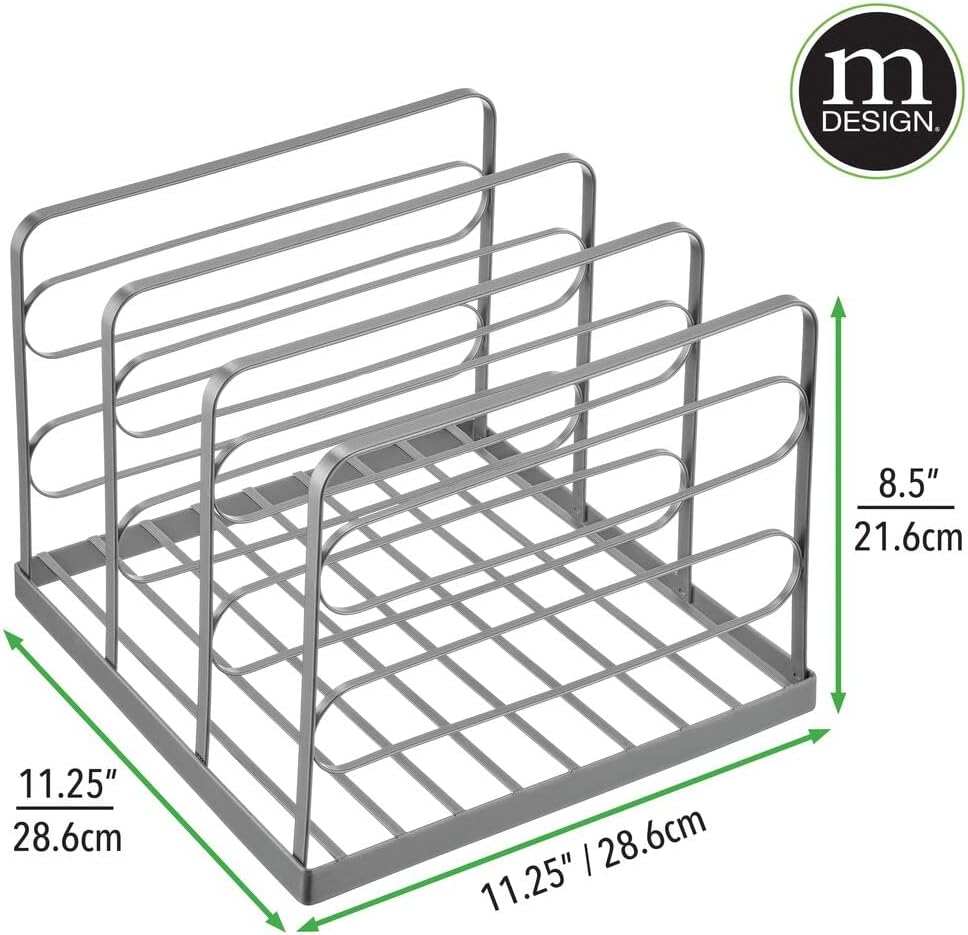 mDesign Organizador apilable de metal dividido para armarios, dormitorios, aparadores, estantes, solución de almacenamiento de estantes para