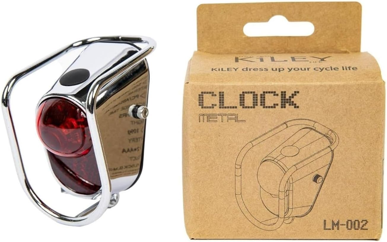 Gazoz Performance Luz trasera LED para bicicleta, luz trasera vintage con aspecto cromado, accesorios clásicos para bicicleta