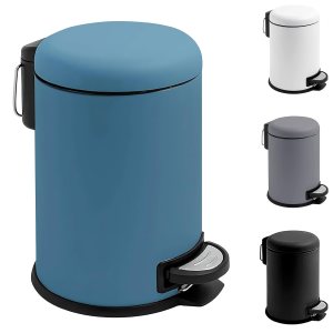 Komphy Cubo de basura pequeño con pedal de pie, cubo de basura de baño de 0.8 galones con tapa de cierre suave, cubo de basura redondo de acero Komphy Cubo de basura pequeño con pedal de pie, cubo de basura de baño de 0.8 galones con tapa de cierre suave, cubo de basura redondo de acero