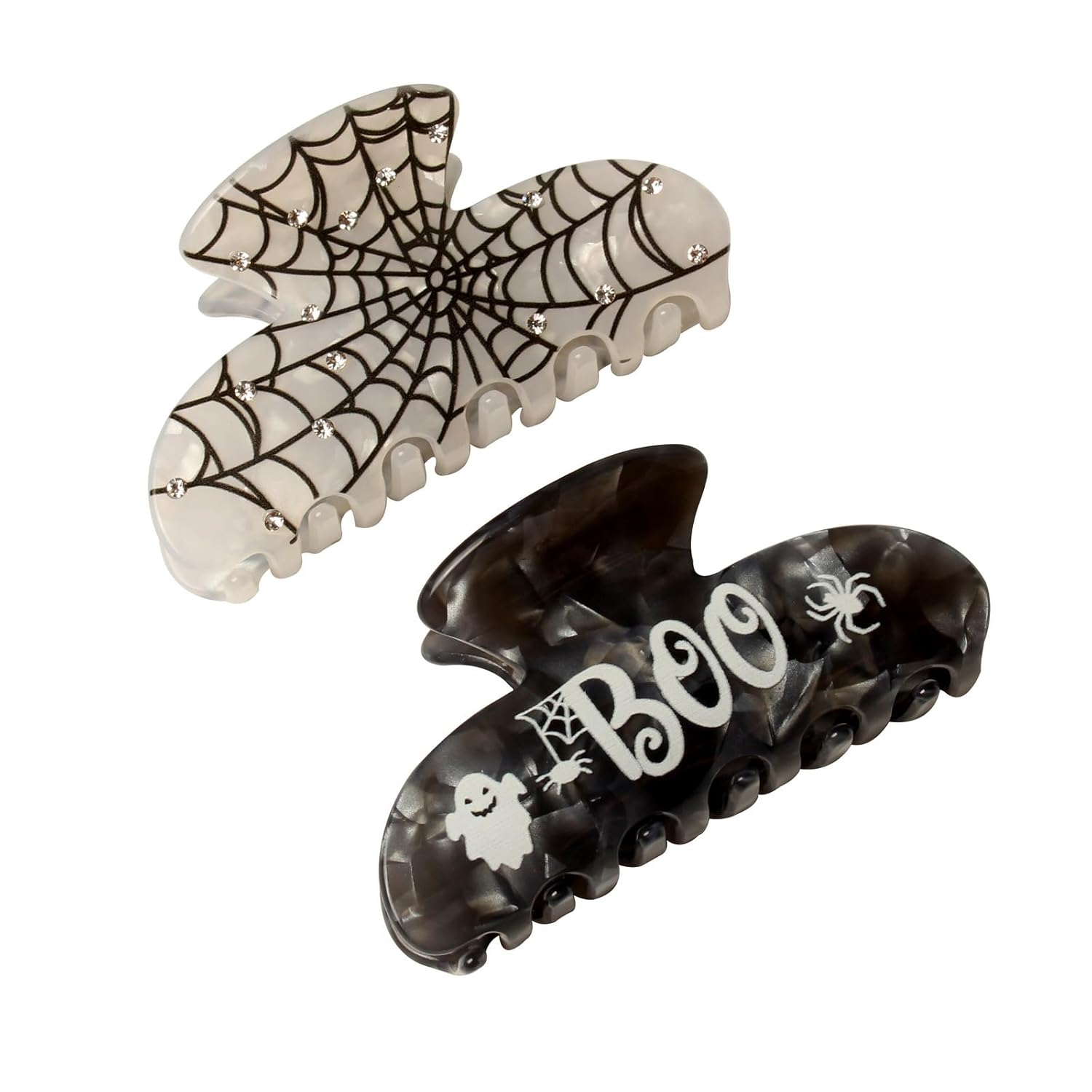 Pinzas para el cabello de Halloween, pinzas para el cabello de telaraña, accesorios para el cabello de Halloween, pinzas para el cabello blanco y