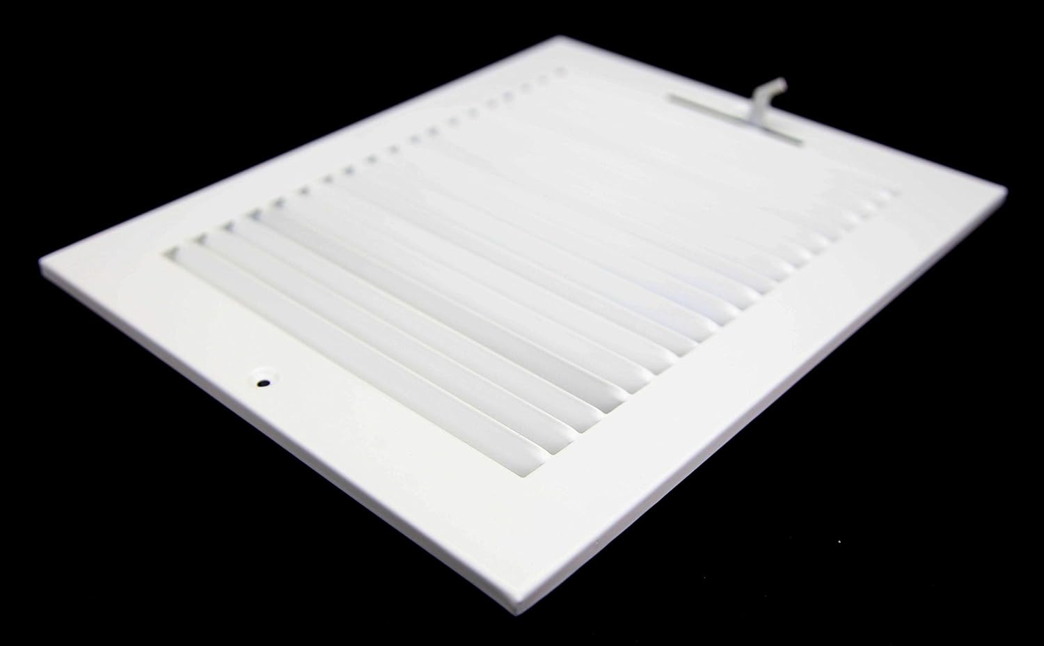 Rejilla de suministro de aire de 1 vía de 10 pulgadas x 6 pulgadas – Tapa de ventilación y difusor – Cara plana estampada – Blanco. Dimensiones