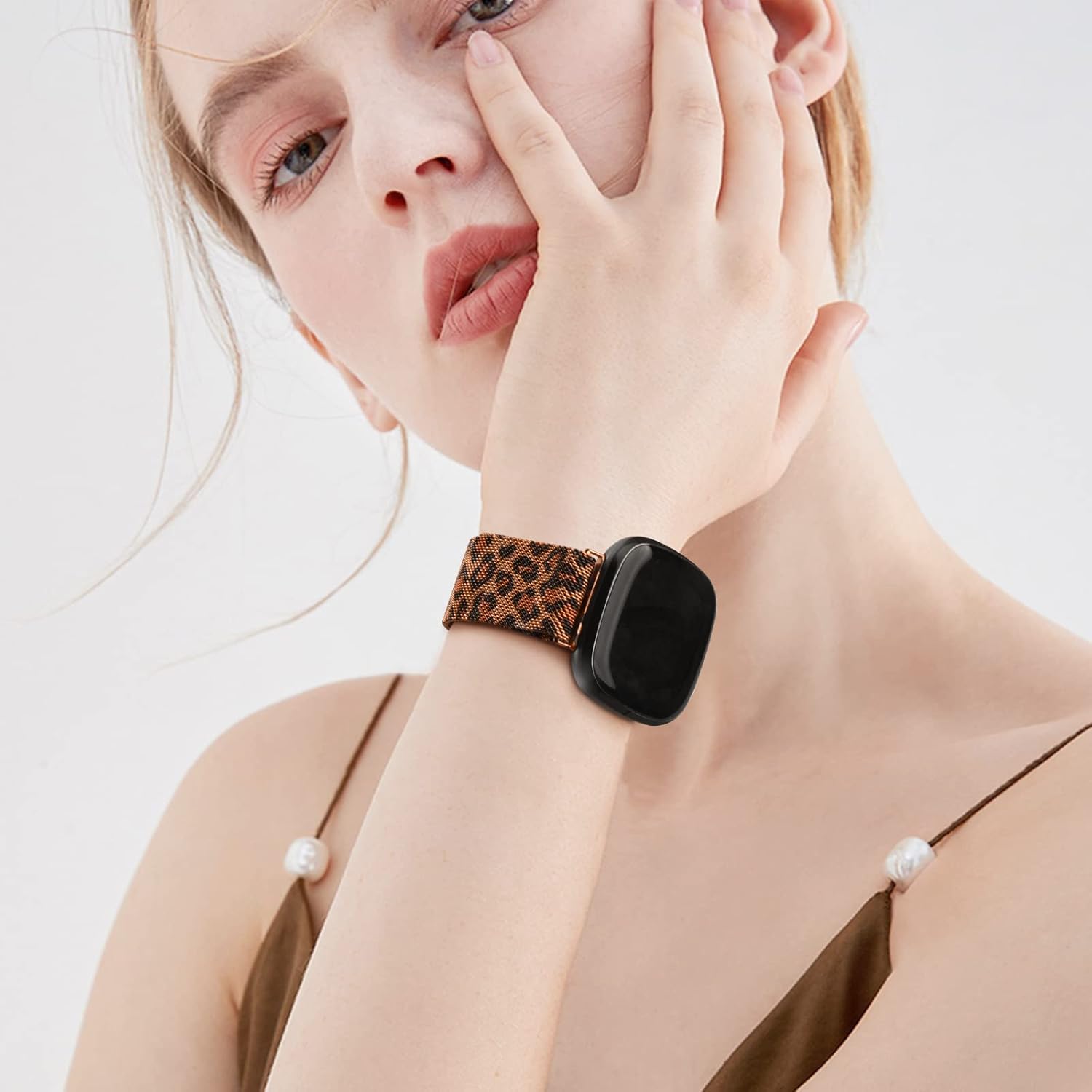 Correa de metal para Fitbit Sense 2  Sense Bands, Fitbit Versa 4  Versa 3 bandas para mujeres y hombres, correa de repuesto magnética de malla de