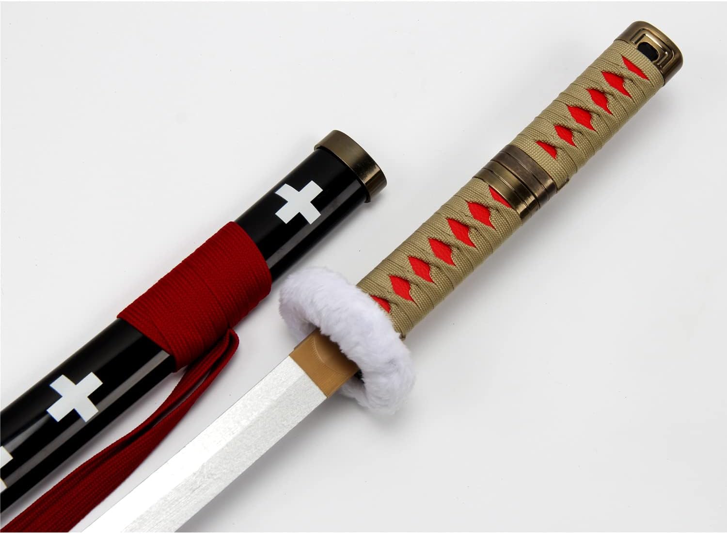 Espada Kikoku Trafalgar D Water Law Cosplay de 40 pulgadas, para exhibición, colección, rendimiento, versión roja