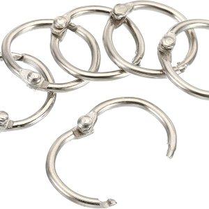 PATIKIL Anillos de hojas sueltas de 0.8 pulgadas de diámetro exterior, paquete de 48 anillos de acero para libros, álbumes de recortes, cuadernos, PATIKIL Anillos de hojas sueltas de 0.8 pulgadas de diámetro exterior, paquete de 48 anillos de acero para libros, álbumes de recortes, cuadernos,