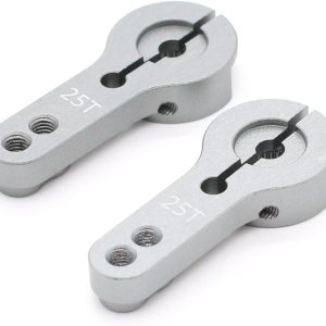 Paquete de 2 bocinas servo de aluminio 25T grises M3 hilos de brazo de dirección de metal, adecuado para servos de la serie SINCECAM para servos 25T Paquete de 2 bocinas servo de aluminio 25T grises M3 hilos de brazo de dirección de metal, adecuado para servos de la serie SINCECAM para servos 25T