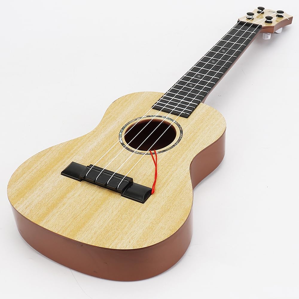 Raimy Guitarra ukelele de 21 pulgadas para niños, 4 cuerdas, mini guitarra para niños, instrumentos musicales, juguetes educativos con púas para