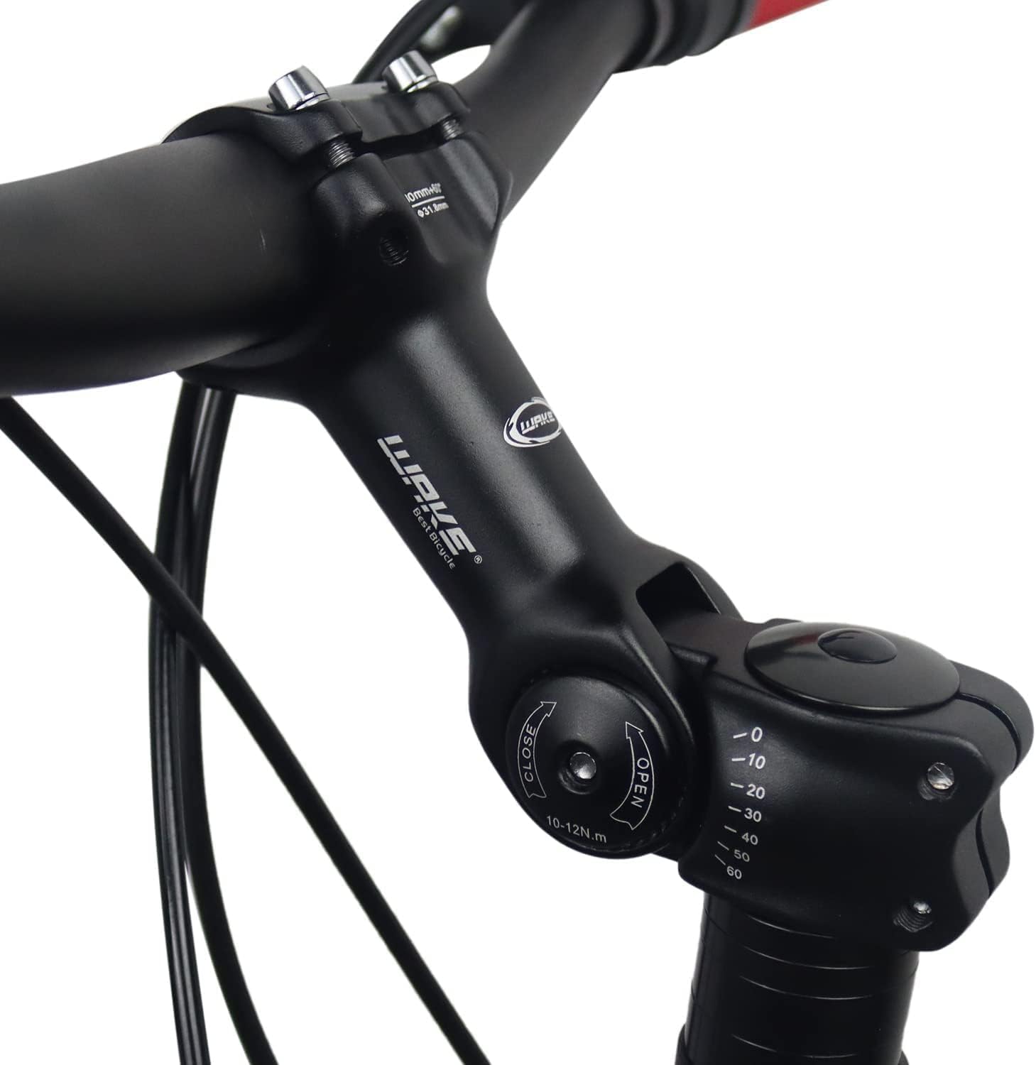 CYSKY Vástago de bicicleta ajustable 31.8 3.543in4.331in5.118in 0-60 grados ajustable MTB Stem Bike Manillar Elevador para bicicleta de montaña,