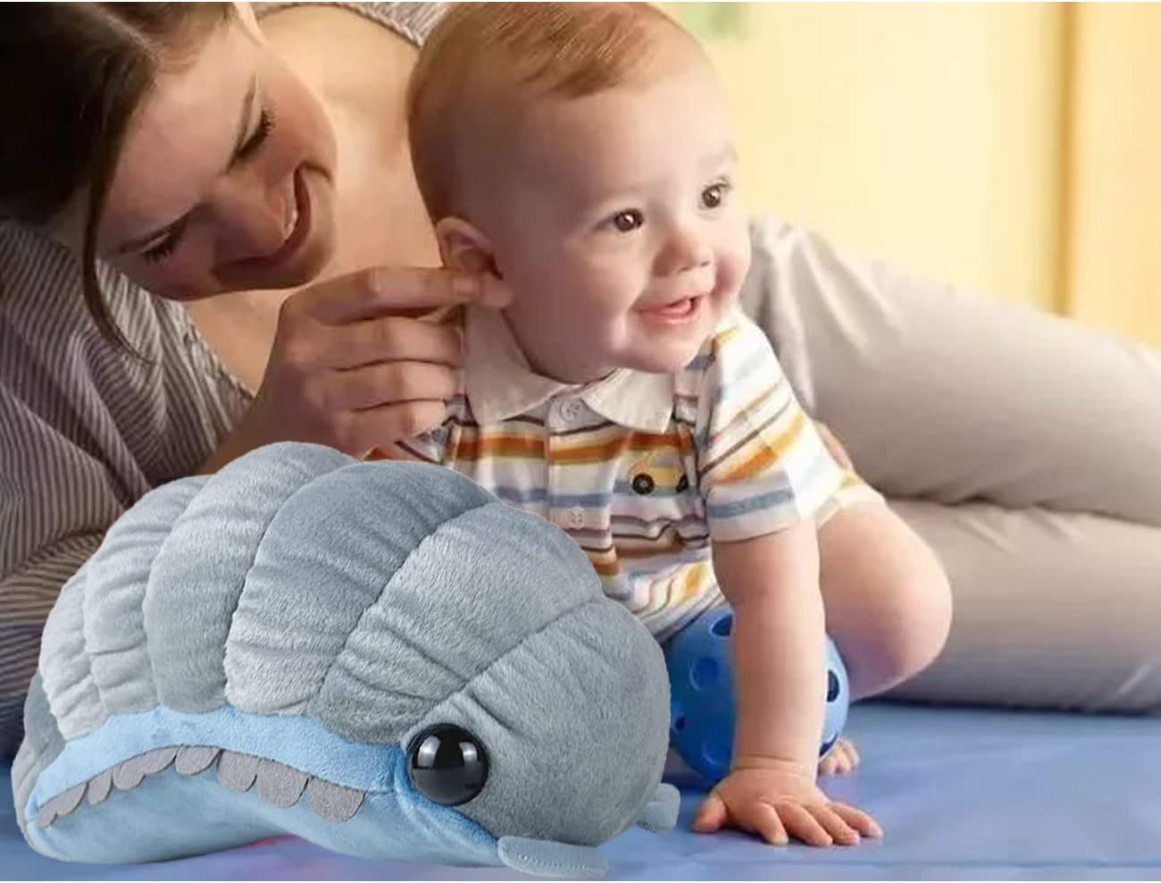 MOCHUJOM Nueva felpa isopod similar al insecto de peluche juguetes píldora insecto peluche animales suaves almohada cojín trasero muñeca insecto