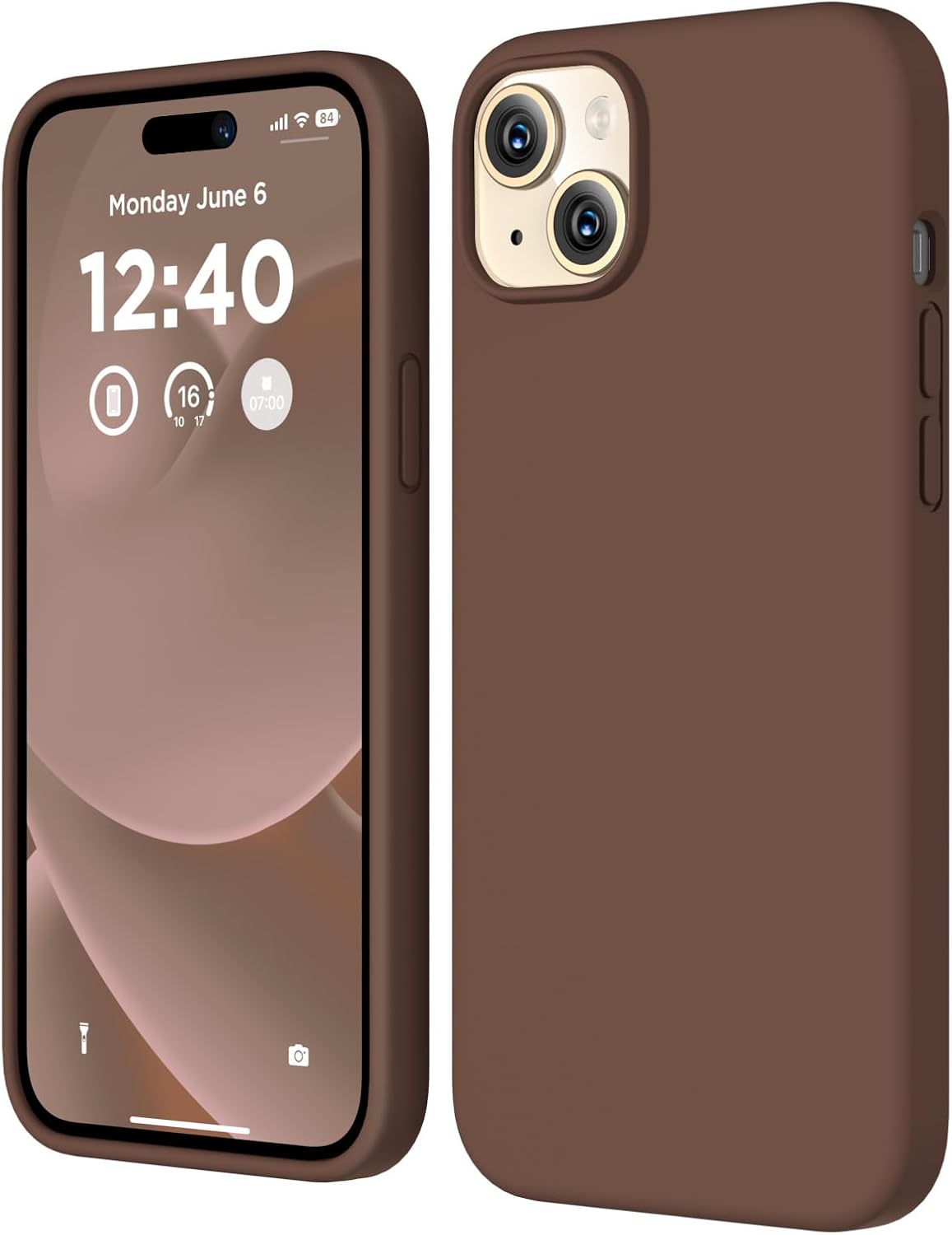 Compatible con iPhone 15, funda de silicona líquida, funda protectora de cuerpo completo a prueba de golpes forro de microfibra suave, funda delgada
