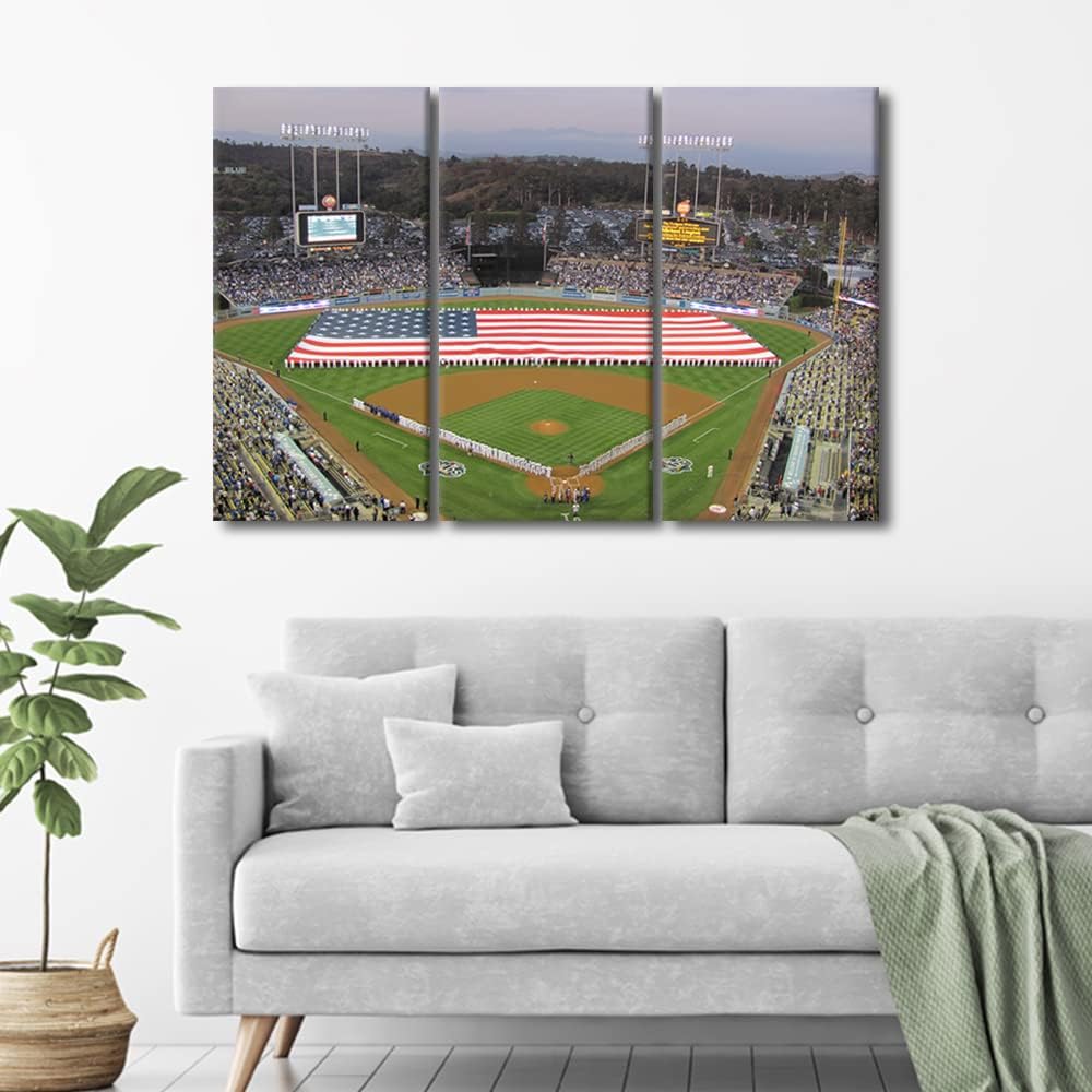 TUMOVO Dodger Stadium in Los Ángeles – Lienzo decorativo para pared, sala de estar, campo de béisbol, horizonte, pintura moderna para dormitorio,