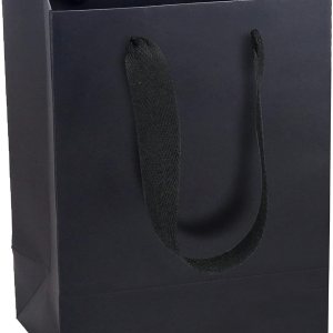 HUAPRINT Bolsas de papel negro, bolsas de regalo, bolsas de compras con asas de cinta, 30 paquetes de 7 x 4 x 9 pulgadas, bolsas de regalo para HUAPRINT Bolsas de papel negro, bolsas de regalo, bolsas de compras con asas de cinta, 30 paquetes de 7 x 4 x 9 pulgadas, bolsas de regalo para